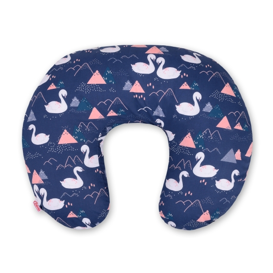 Extra cover for feeding pillow- Swans navy blue