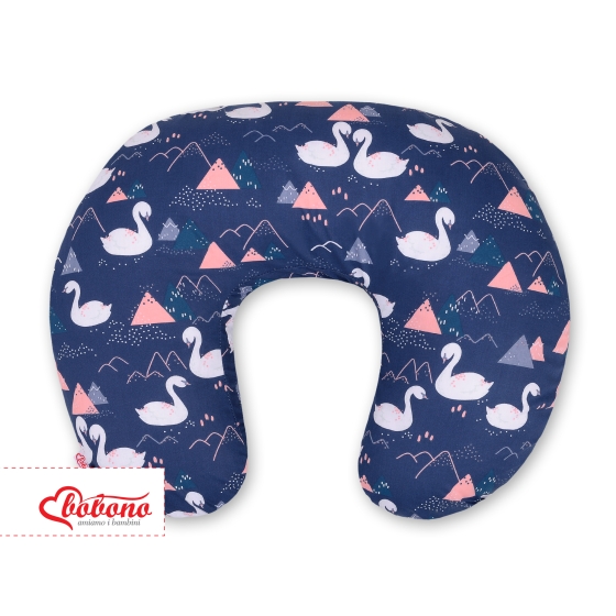 Extra cover for feeding pillow- Swans navy blue