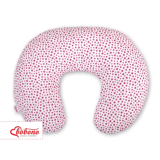 Extra cover for feeding pillow- white-wine red stars