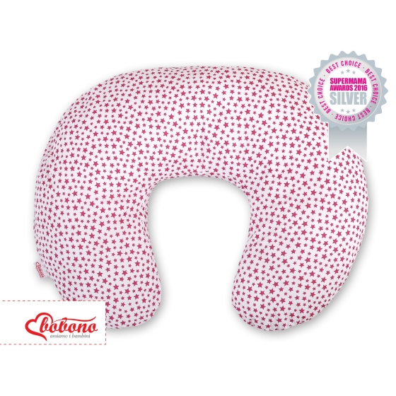 Extra cover for feeding pillow- white-wine red stars