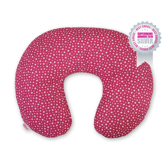 Extra cover for feeding pillow- wine red stars