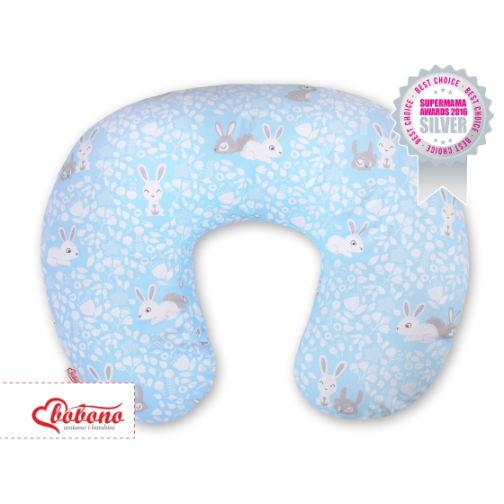 Feeding pillow - blue rabbits