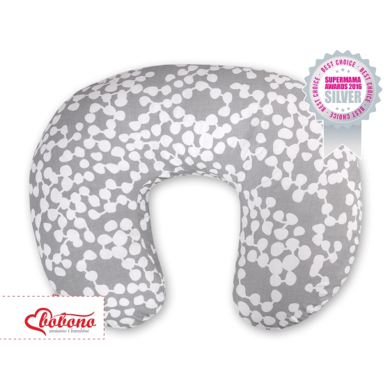 Feeding pillow - bubbles gray