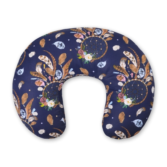 Feeding pillow - dream catchers dark blue