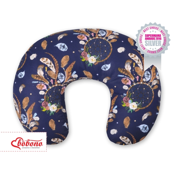 Feeding pillow - dream catchers dark blue