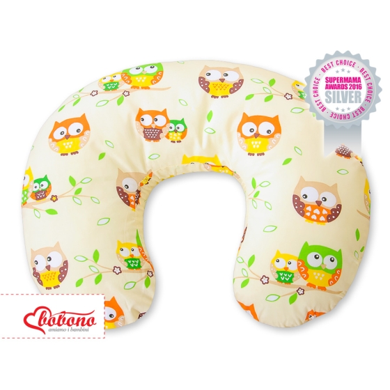 Feeding pillow for Baby- Basic cream owls