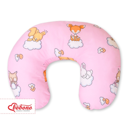 Feeding pillow for Baby- Basic Forest Animals pink