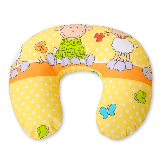 Feeding pillow for Baby- Basic Sheeps orange-yellow