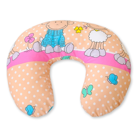 Feeding pillow for Baby- Basic Sheeps rosa-beige