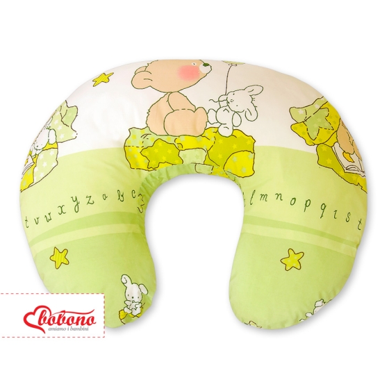Feeding pillow for Baby- Basic Teddy bear with balloon green