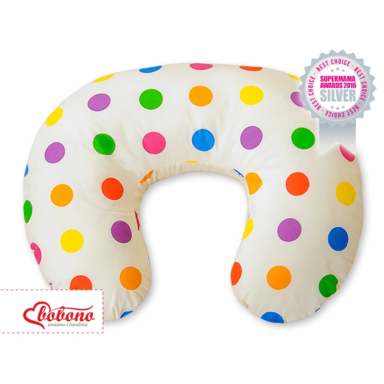 Feeding pillow for Baby- big dots on creme