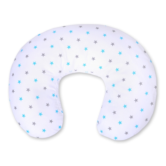 Feeding pillow for Baby- Gray-blue stars