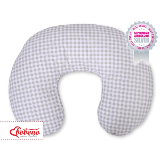 Feeding pillow for Baby- Gray checkered