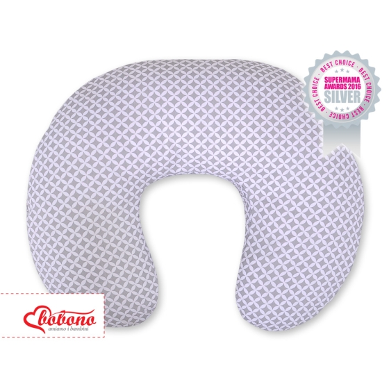 Feeding pillow for Baby- Gray flower pattern