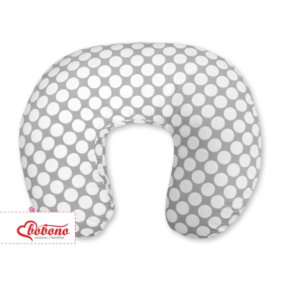 Feeding pillow for Baby- Gray with white dots