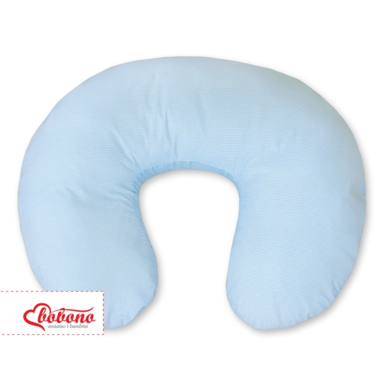 Feeding pillow for Baby- Hanging hearts blue stripes