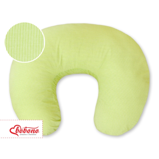 Feeding pillow for Baby- Hanging hearts green stripes