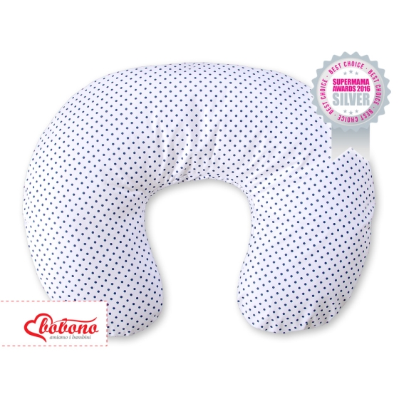 Feeding pillow for Baby- Navy blue dots on white