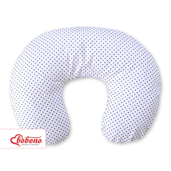 Feeding pillow for Baby- Navy blue dots on white