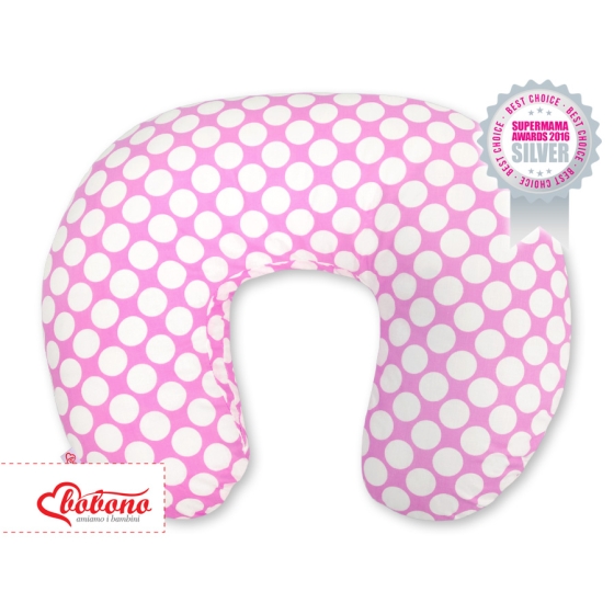 Feeding pillow for Baby- pink with white dots