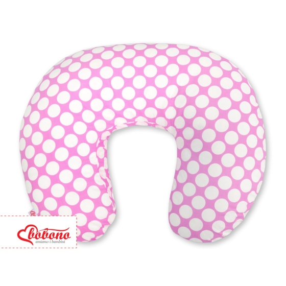 Feeding pillow for Baby- pink with white dots