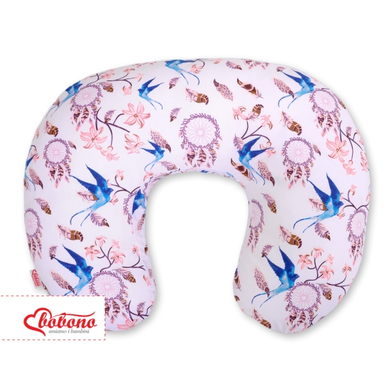 Feeding pillow for Baby- swallows blau