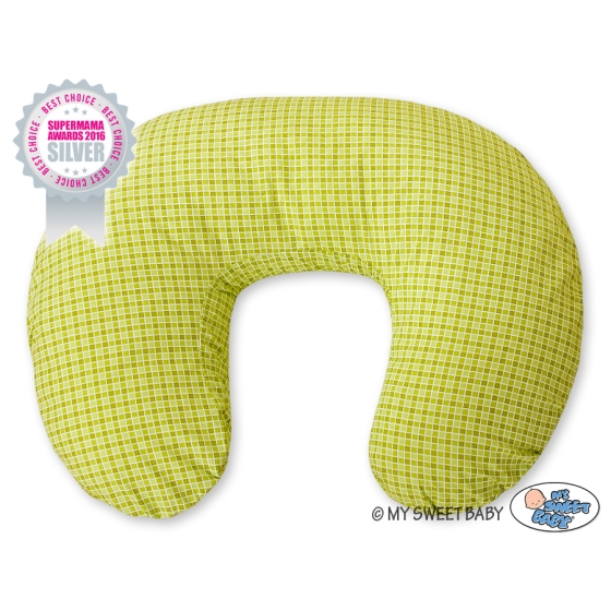 Feeding pillow for Baby- Teddy Bear with bow green