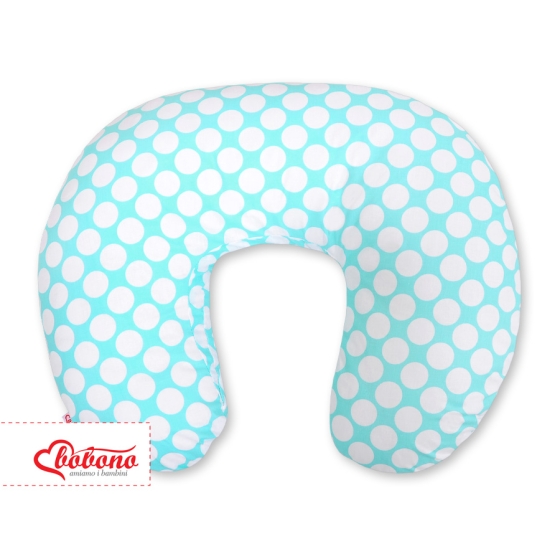 Feeding pillow for Baby- turquoise with white dots