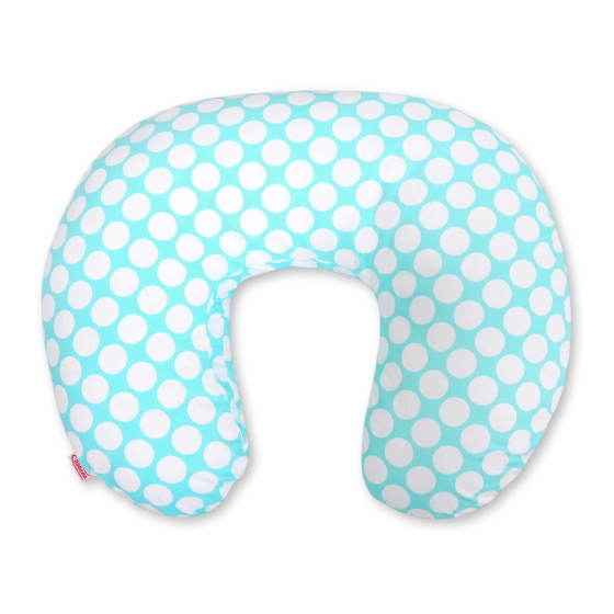 Feeding pillow for Baby- turquoise with white dots