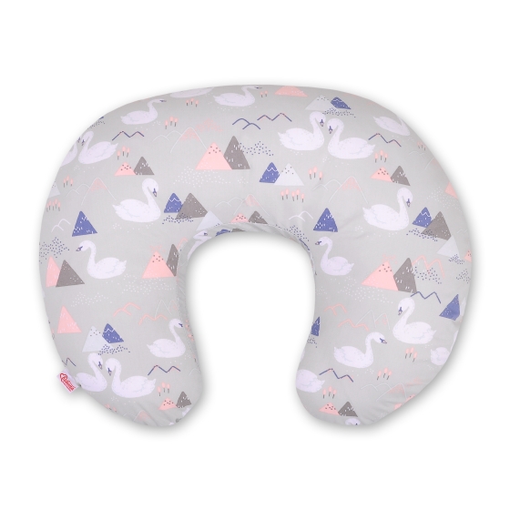 Feeding pillow - Swans gray