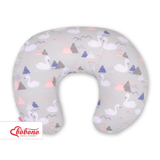 Feeding pillow - Swans gray