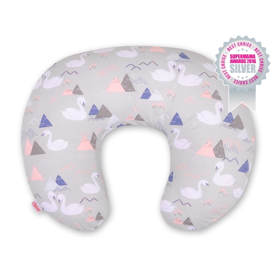 Feeding pillow - Swans gray