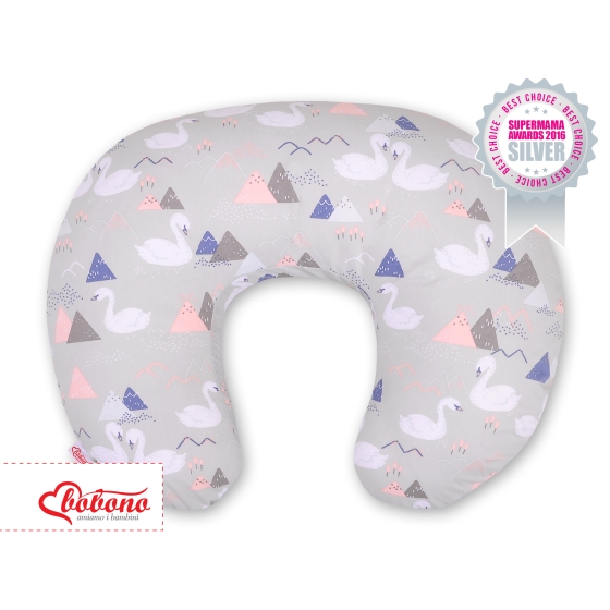 Feeding pillow - Swans gray