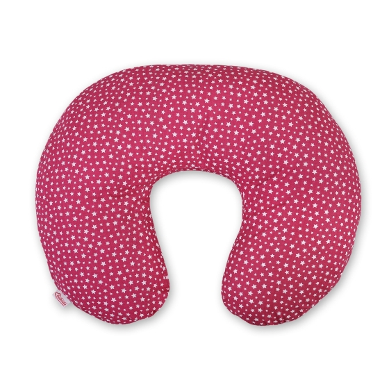 Feeding pillow - wine red stars