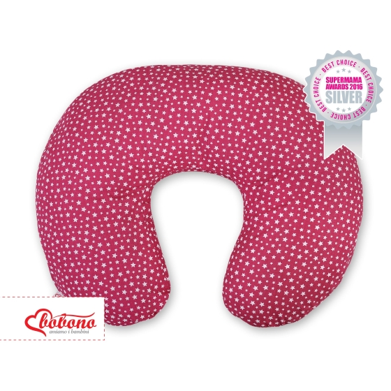 Feeding pillow - wine red stars