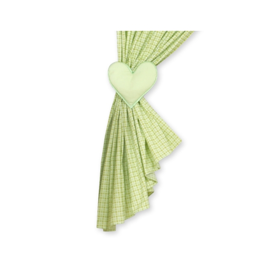Green Curtains for baby room- Bear with bow