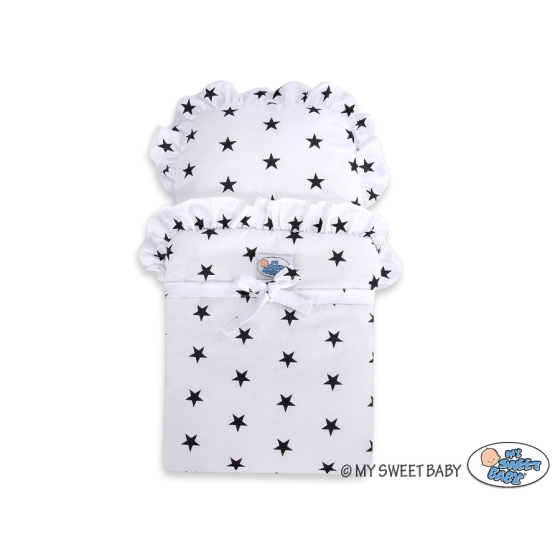 Handmade wooden Doll pram Black White -739