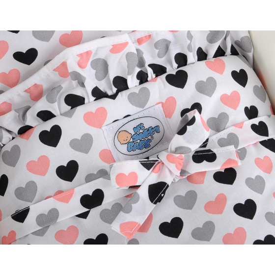 Handmade wooden Doll pram Black White -767