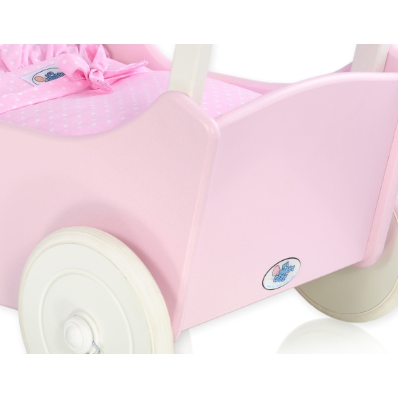Handmade Wooden Pink Pram for Dolls -530