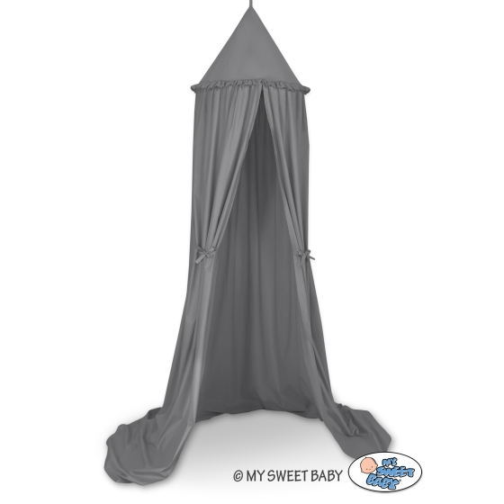 Hanging canopy Curtain Tent Cotton over Baby Bed Room in anthracite