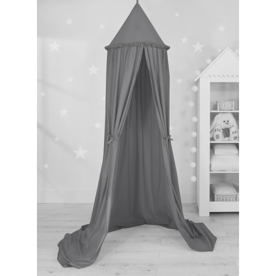 Hanging canopy Curtain Tent Cotton over Baby Bed Room in anthracite