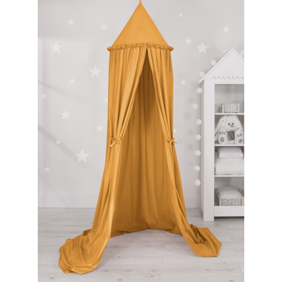 Hanging canopy Curtain Tent Cotton over Baby Bed Room in honey yellow