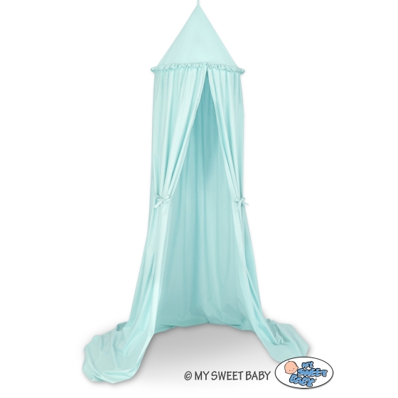 Hanging canopy Curtain Tent Cotton over Baby Bed Room in mint