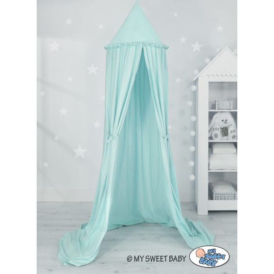 Hanging canopy Curtain Tent Cotton over Baby Bed Room in mint