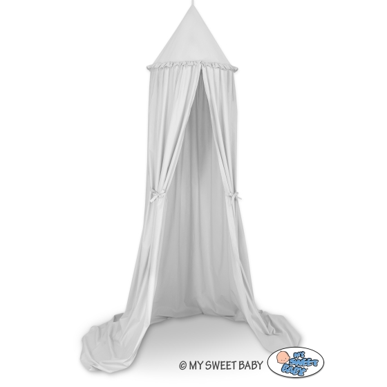 Hanging canopy Dome Cotton over Baby Bed Room in gray