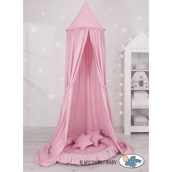 Hanging canopy Dome Cotton over Baby Bed Room in pink