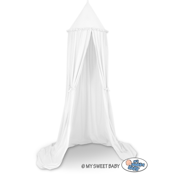 Hanging canopy Dome Cotton over Baby Bed Room in white
