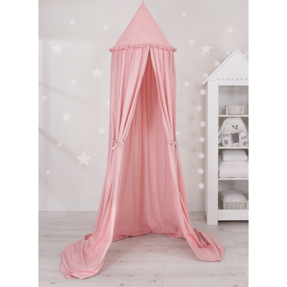 Hanging canopy Dome Cotton over Baby Bed Room - pastel pink