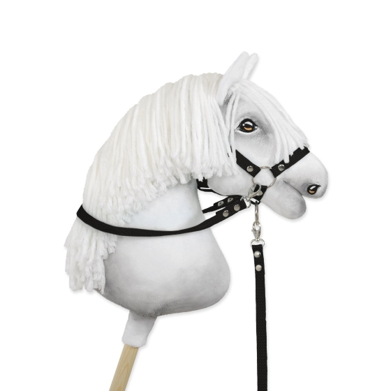 Hobby Horse reins for halters - black