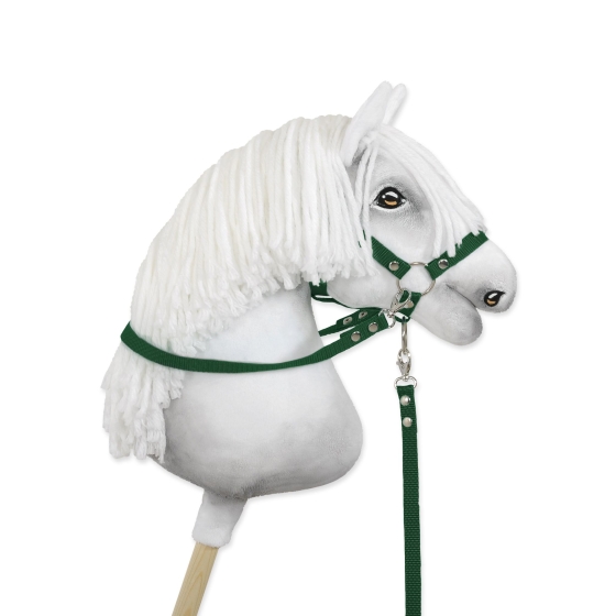 Hobby Horse reins for halters - bottle green